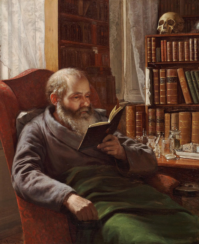 Porträtt av konstnärens adoptivfader, zoologen och professorn Henrik Nicolai Krøyer - Peder Severin Krøyer