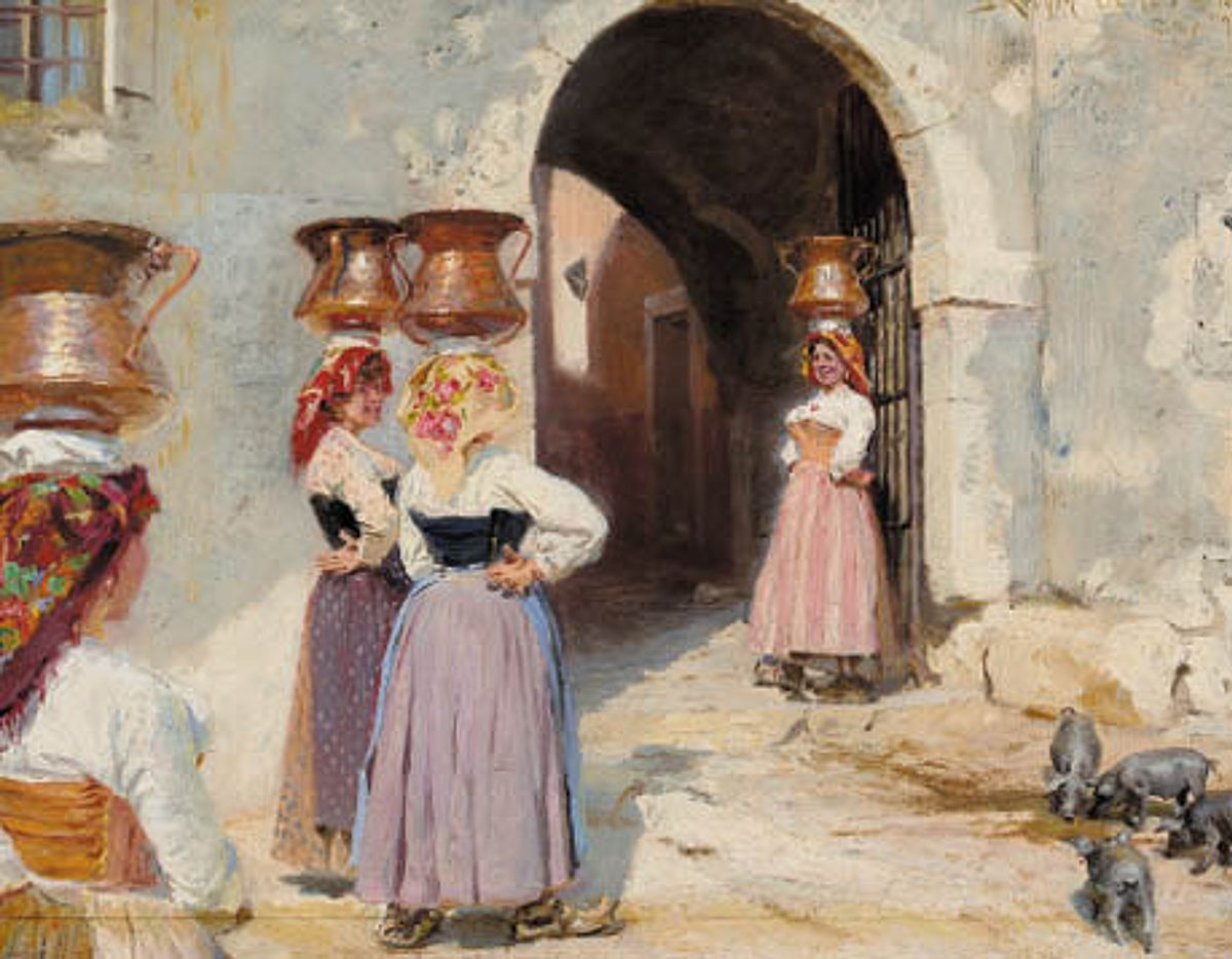Vid portarna till Civita d'Antino. - Peder Severin Krøyer