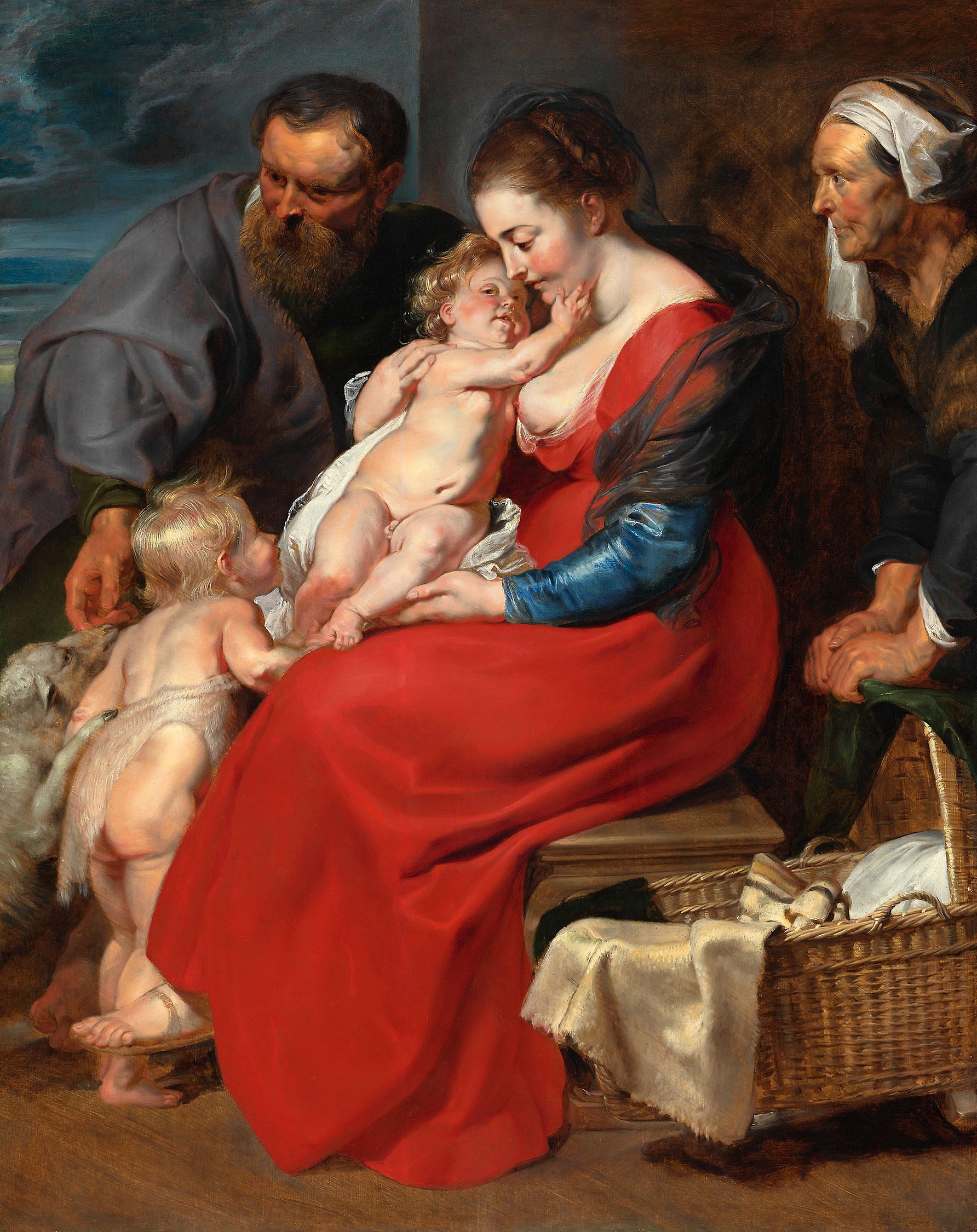 Den heliga familjen med heliga Elisabeth och helige Johannes - Peter Paul Rubens