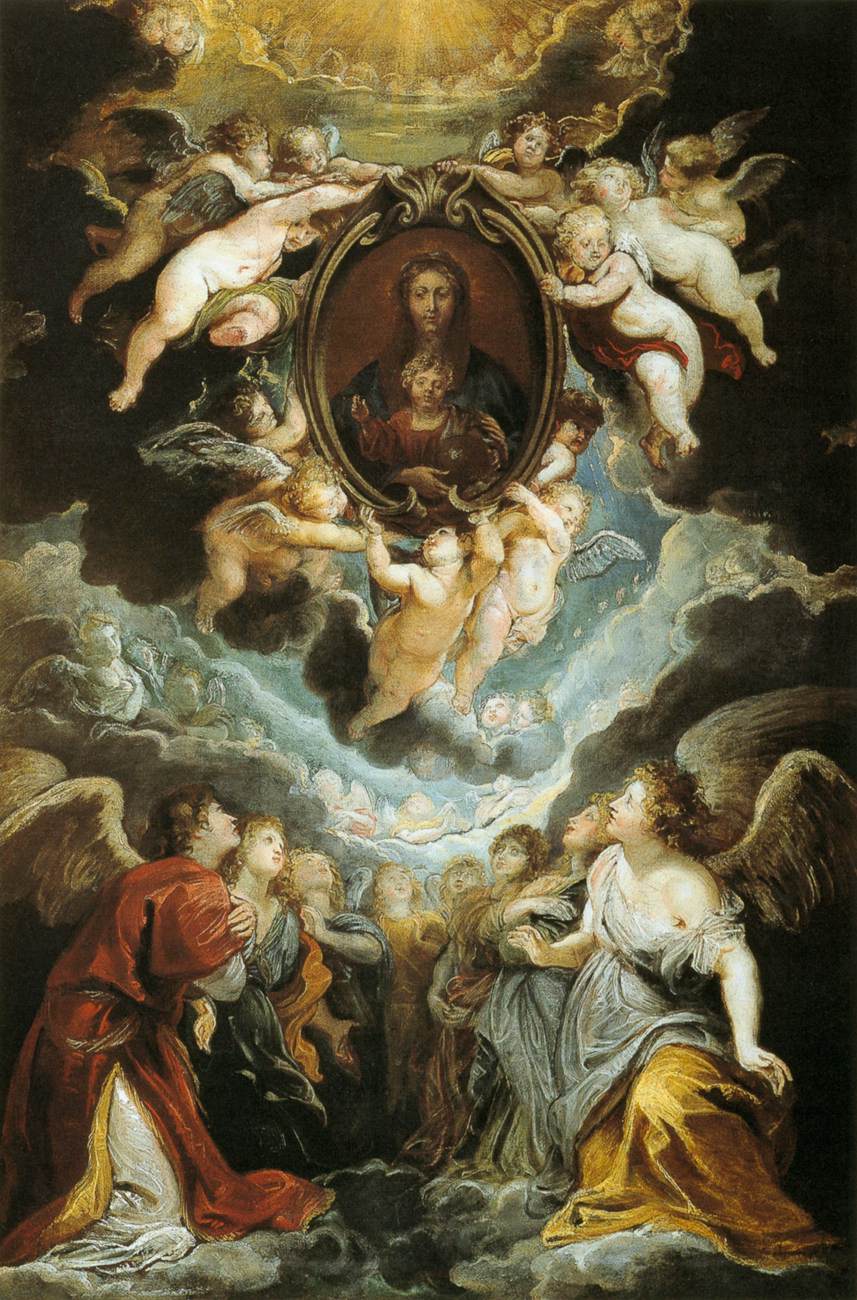 Madonna della Vallicella älskad av serafimer och keruber - Peter Paul Rubens