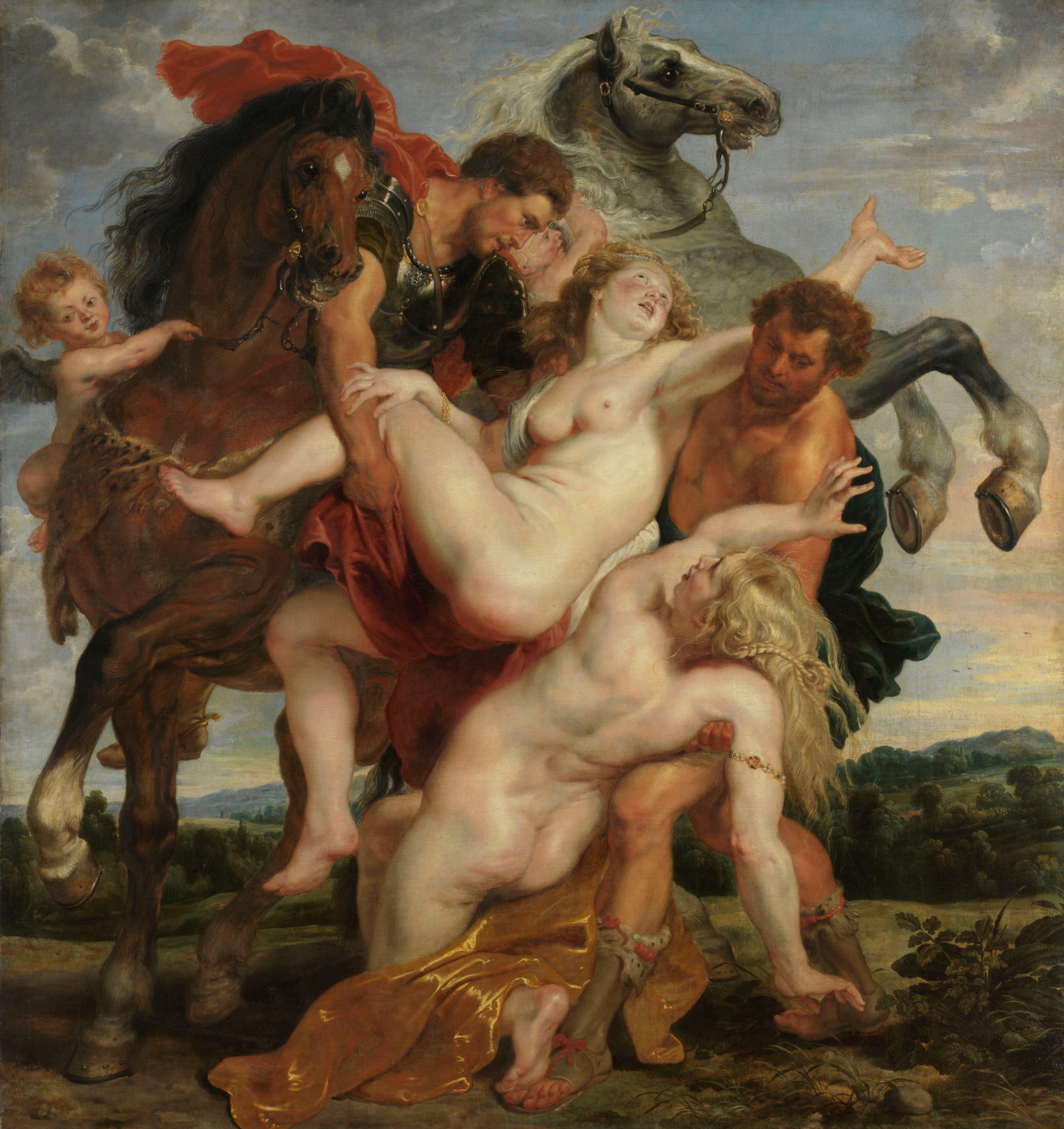 Leucippus döttrars bortförande - Peter Paul Rubens