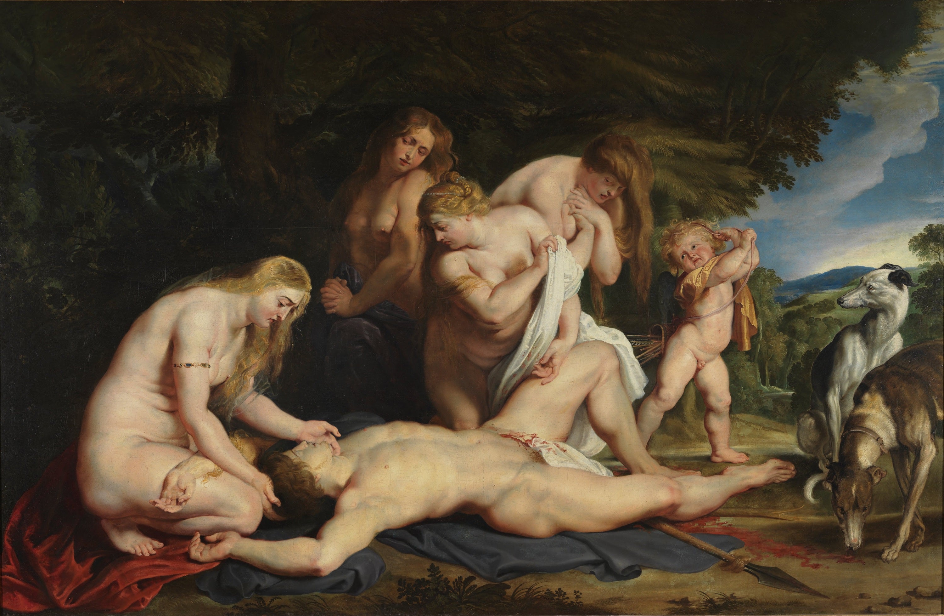 Adonis död - Peter Paul Rubens
