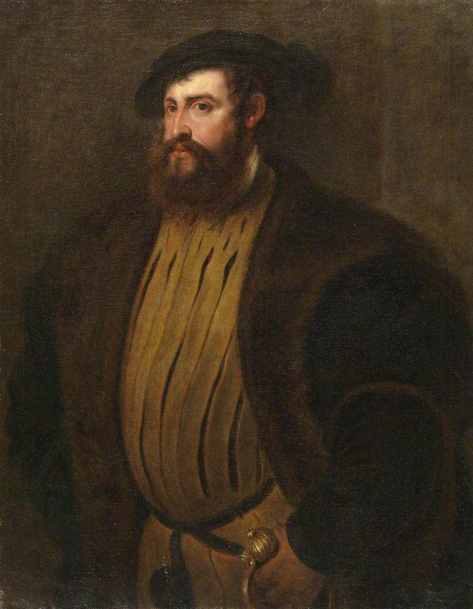 Hernan Cortez (?) (efter Titian) - Peter Paul Rubens