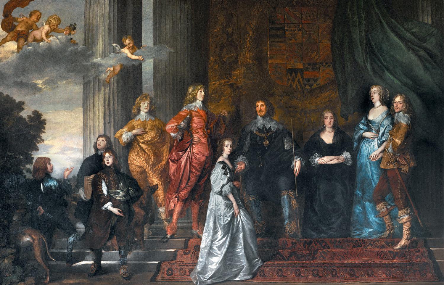 Portrait de Philip Herbert, 4e comte de Pembroke, de sa seconde épouse Lady Anne Clifford, 14e baronne de Clifford et de ses enfants survivants de son premier mariage et de Lady Mary Villiers - Antoine van Dyck