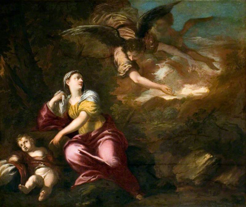 Agar et Ismaël dans le désert (Genèse 21.17) - Pier Francesco Mola