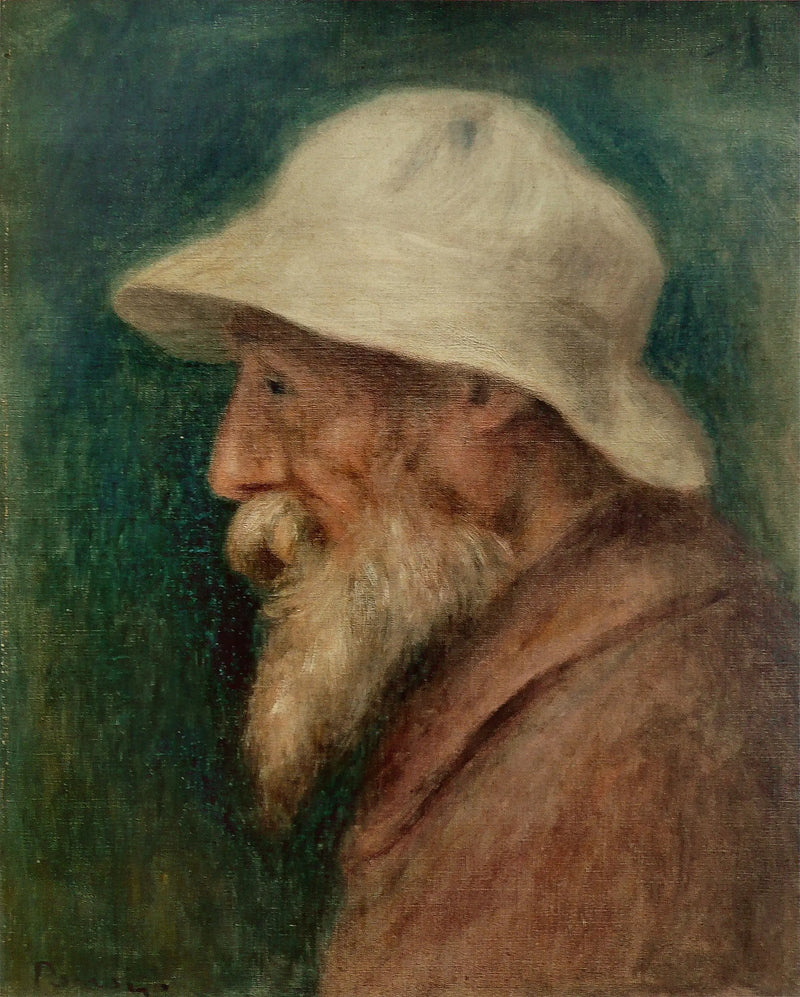 Självporträtt med vit hatt - Pierre-Auguste Renoir
