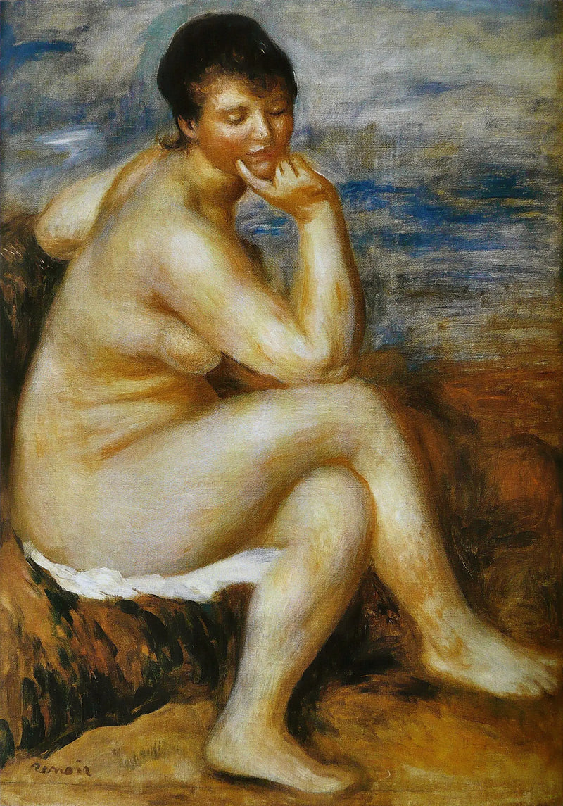 Sittande badande på en klippa - Pierre-Auguste Renoir