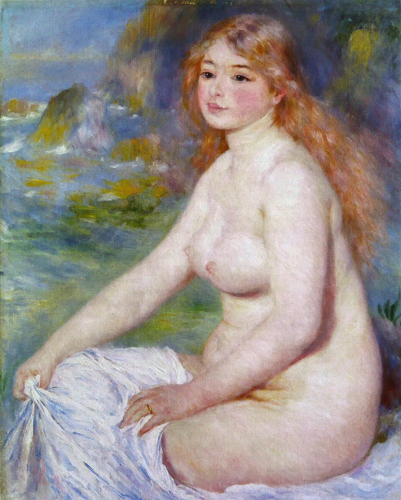 Den blonda baderskan - Pierre-Auguste Renoir