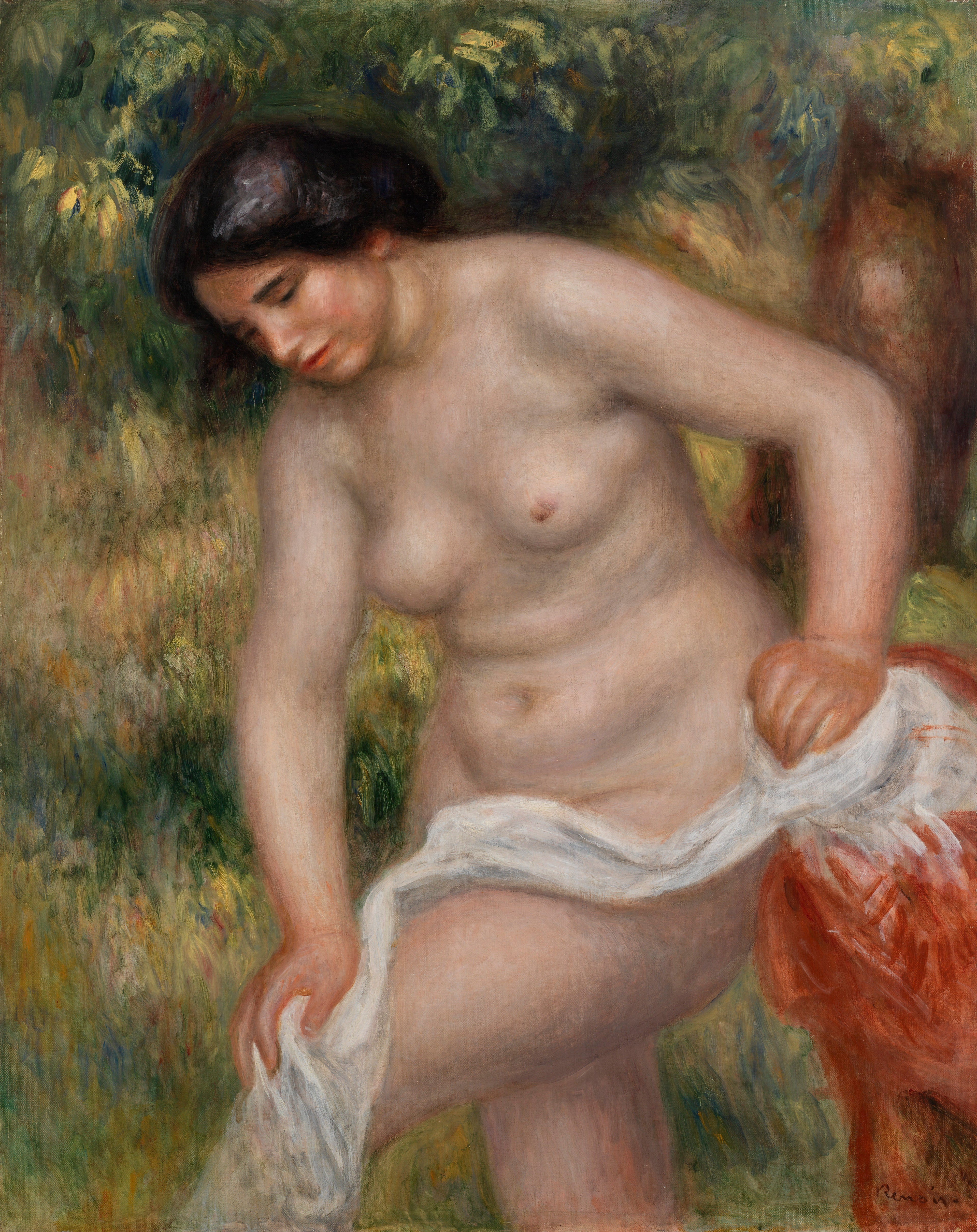Reproduction du tableau « Baigneuse se séchant (Baigneuse s'essuyant) - Pierre-Auguste Renoir » par Alpha Reproduction en peinture à l’huile