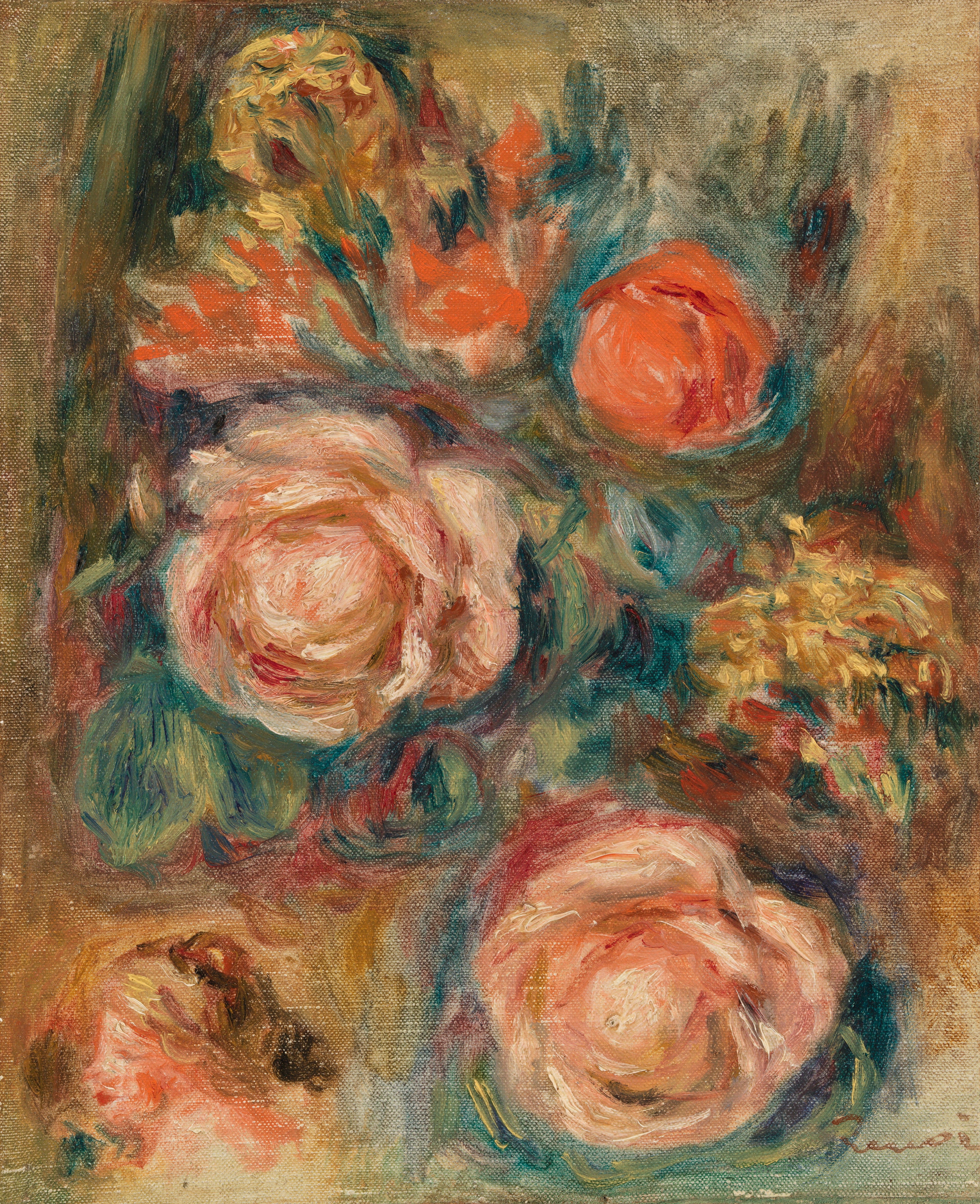 Reproduction du tableau « Bouquet de roses - Pierre-Auguste Renoir » par Alpha Reproduction en peinture à l’huile