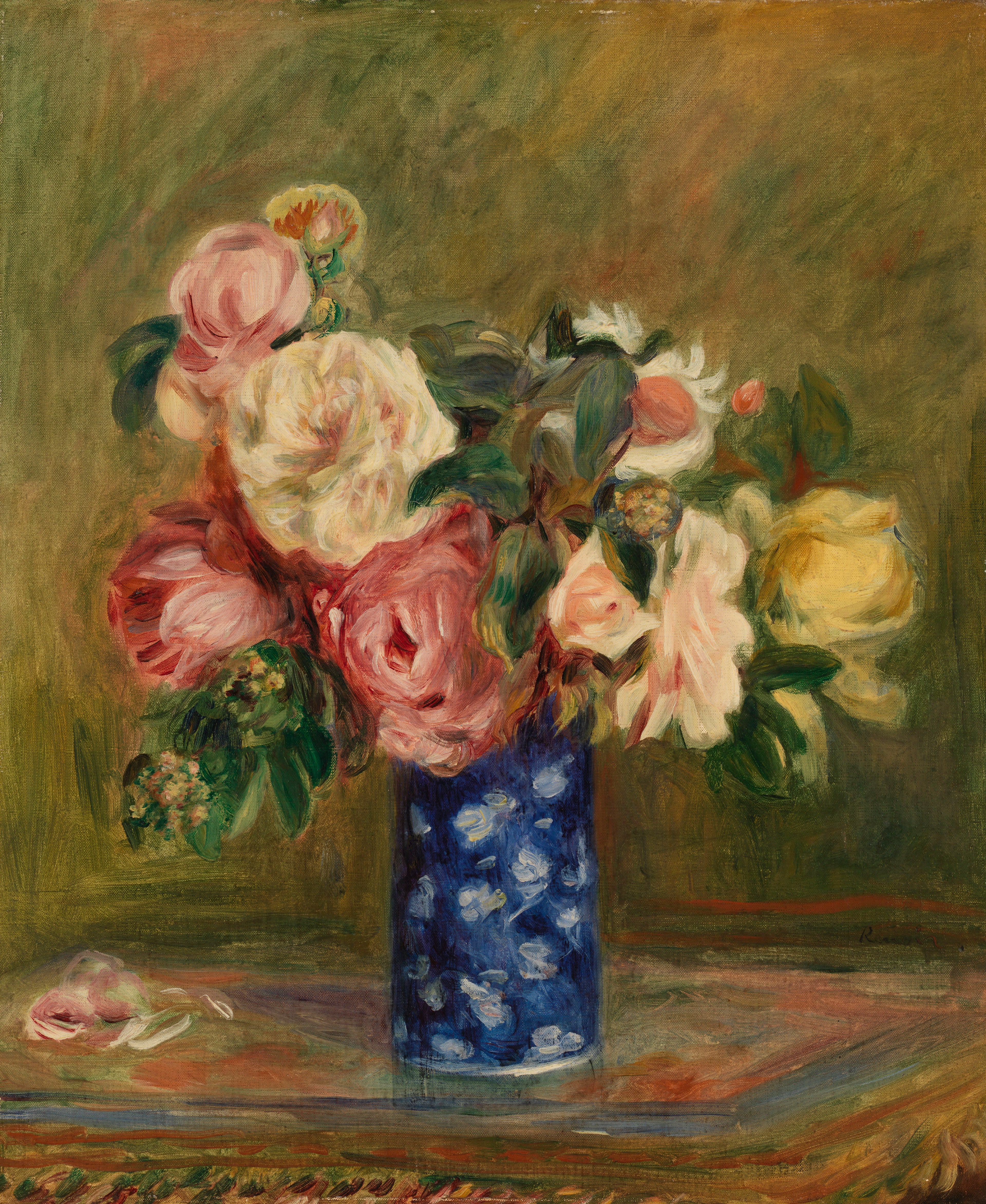 Reproduction du tableau « Bouquet de roses (Le Bouquet de roses) - Pierre-Auguste Renoir » par Alpha Reproduction en peinture à l’huile