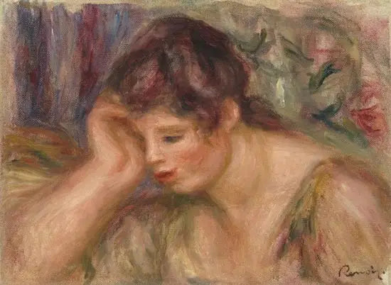 Kvinna lutad - Pierre-Auguste Renoir