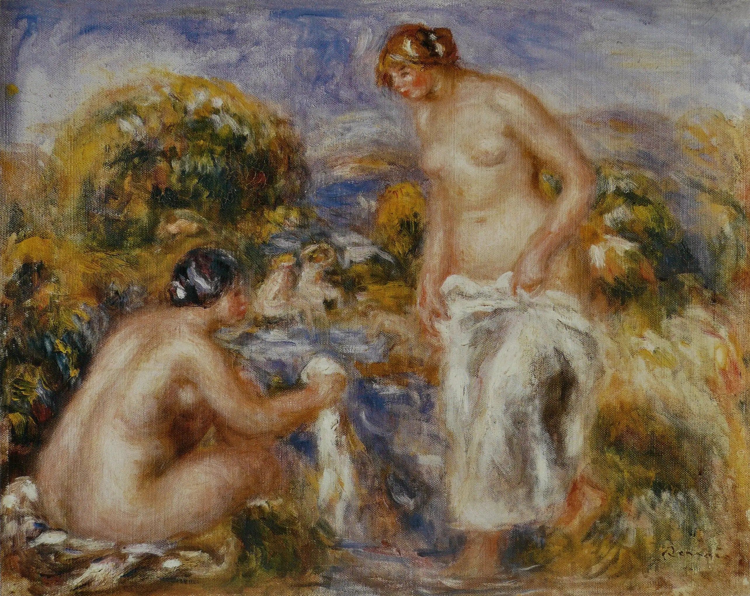 Reproduction du tableau « Femmes au bain - Pierre-Auguste Renoir » par Alpha Reproduction en peinture à l’huile