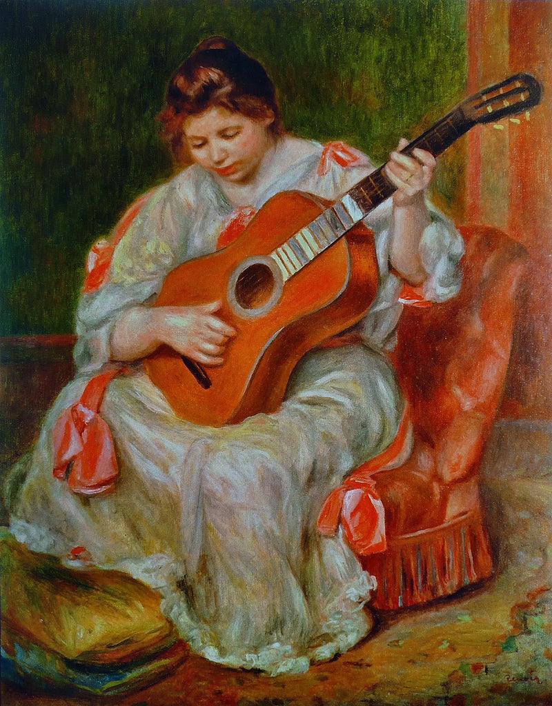 Kvinna som spelar gitarr - Pierre-Auguste Renoir