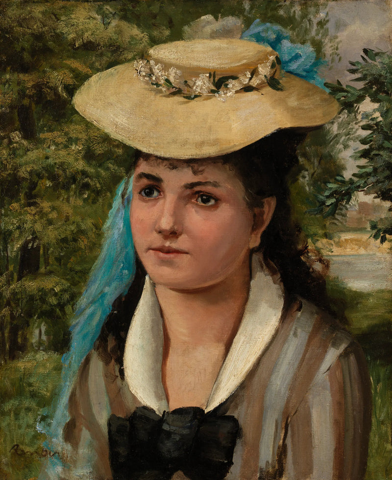 Lise med halmhatt (Ung kvinna med halmhatt) - Pierre-Auguste Renoir