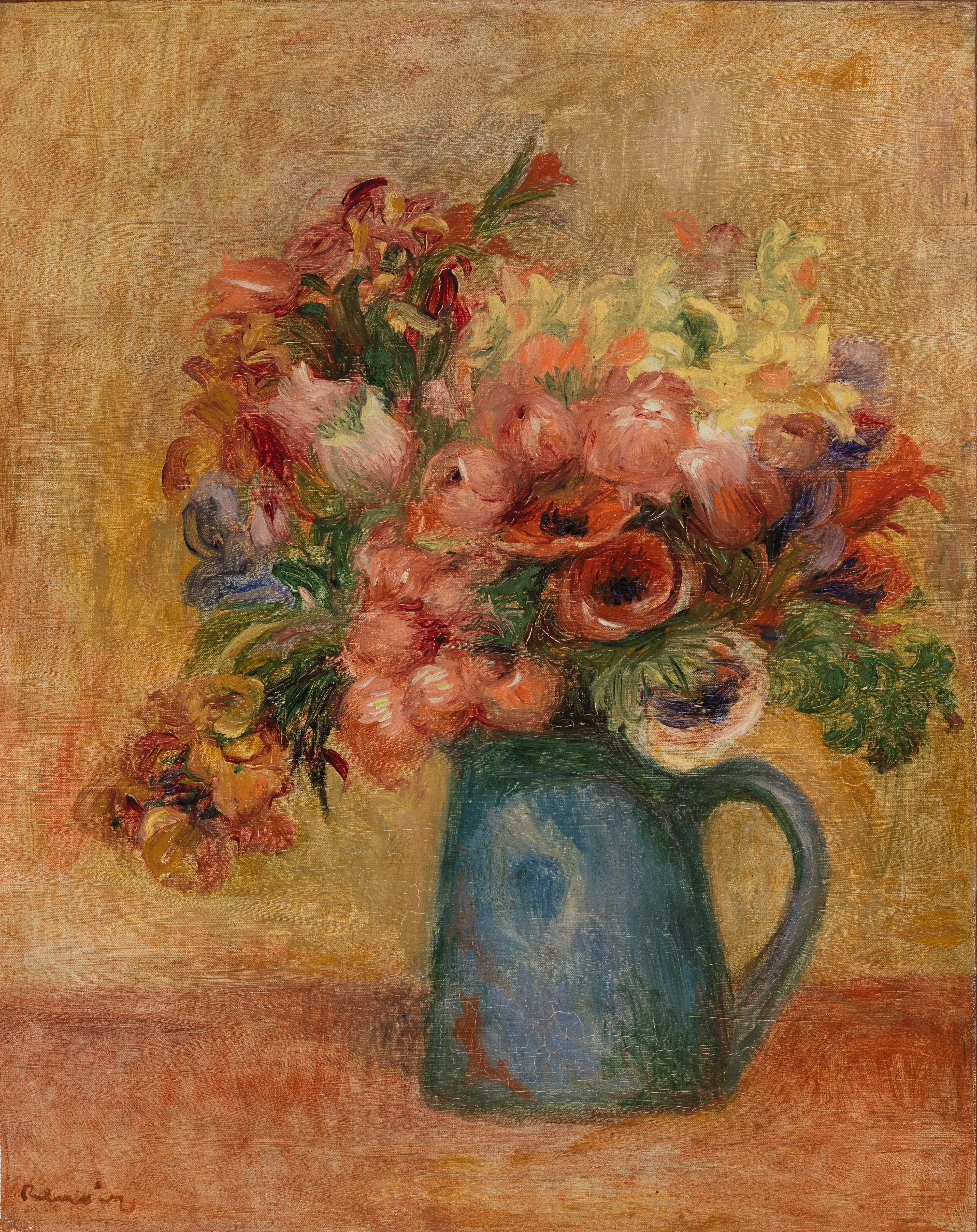 Reproduction du tableau « Vase de fleurs (Vase de fleurs) - Pierre-Auguste Renoir » par Alpha Reproduction en peinture à l’huile