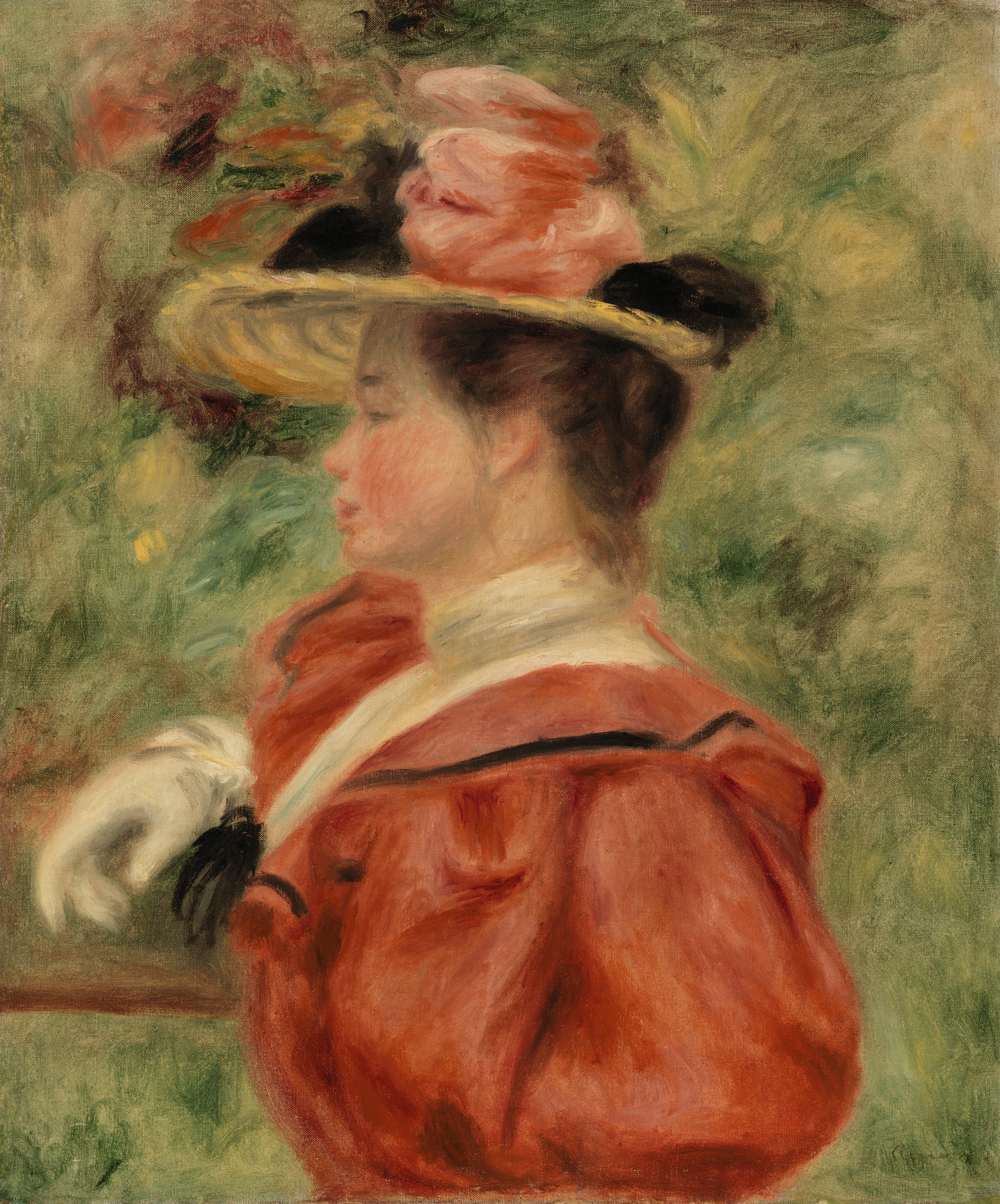 Reproduction du tableau « Femme au gant - Pierre-Auguste Renoir » par Alpha Reproduction en peinture à l’huile
