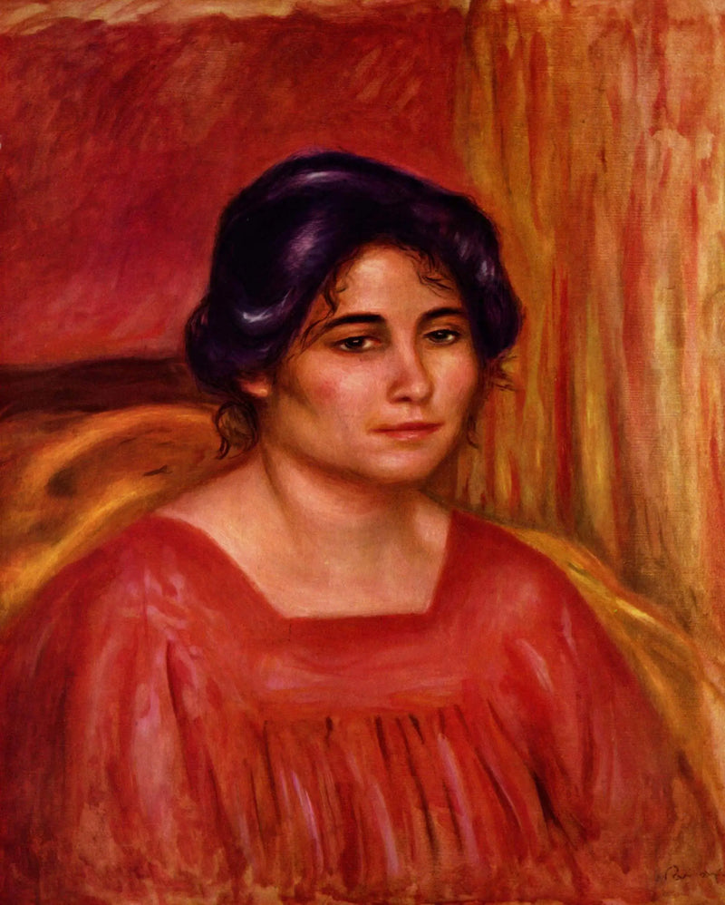 Gabrielle i röd klänning - Pierre-Auguste Renoir