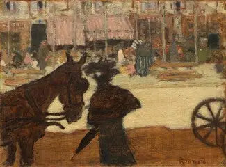Häst i droska - Pierre Bonnard