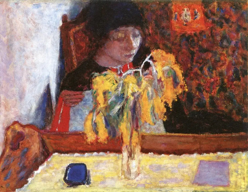 Kvinna med mimosa - Pierre Bonnard