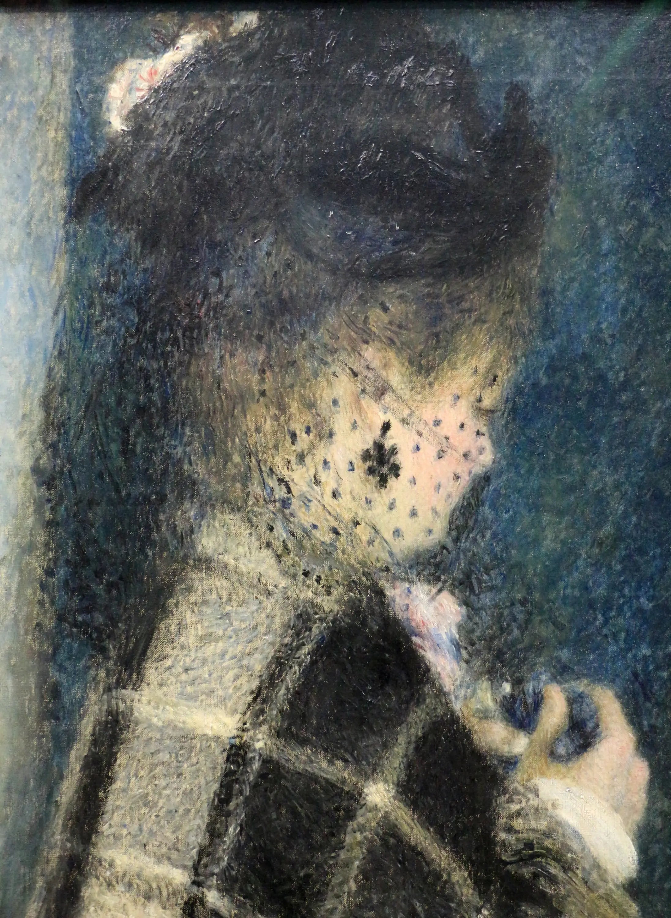 Reproduction du tableau « Jeune femme à la voilette - Pierre-Auguste Renoir » par Alpha Reproduction en peinture à l’huile