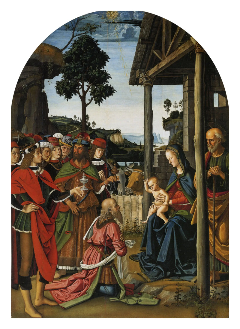 De vise männens tillbedjan - Pietro Perugino