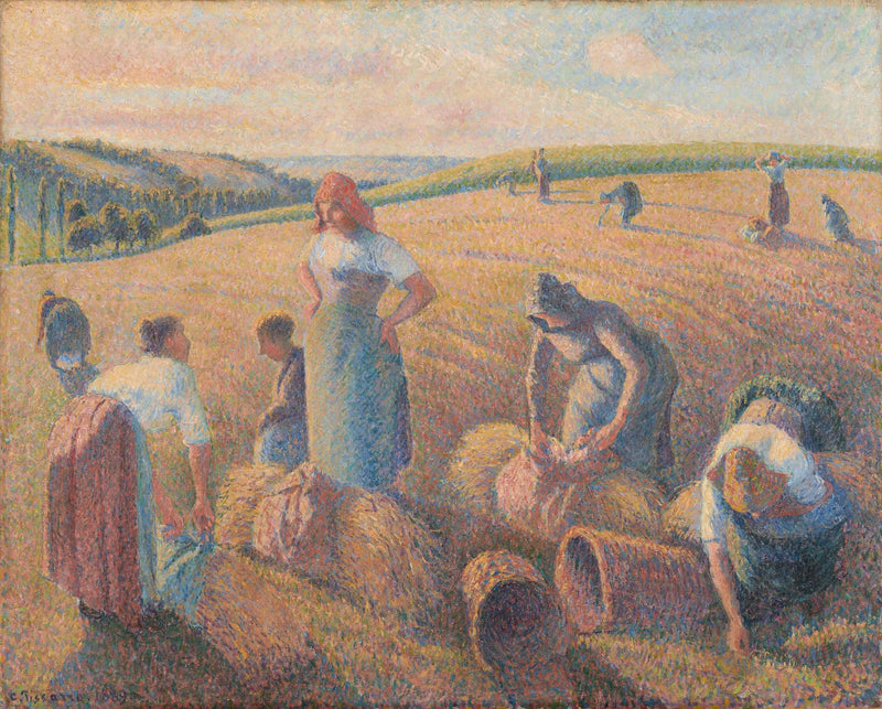 De skördarinnor - Camille Pissarro