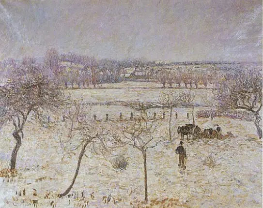 Snö och frost i Éragny - Camille Pissarro