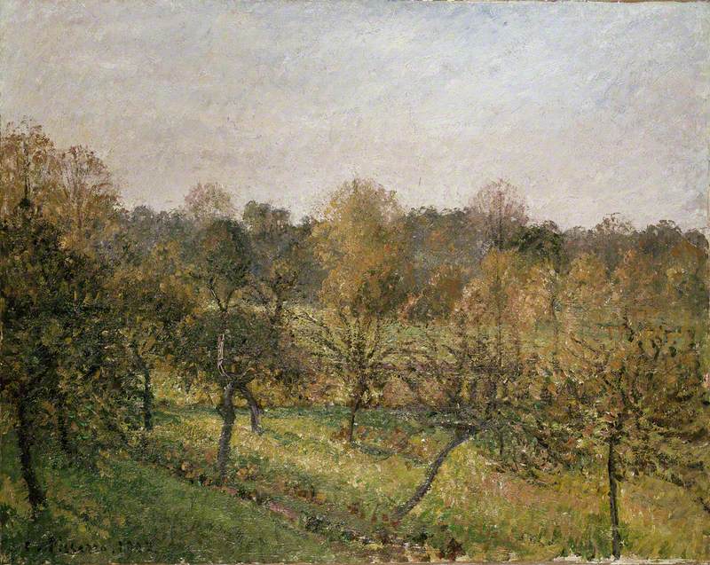 Reproduction du tableau « Coucher de soleil à Éragny-sur-Epte, automne - Camille Pissarro » par Alpha Reproduction en peinture à l’huile