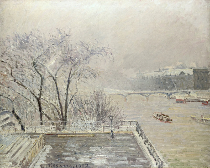 Louvren, Morgon, Snöeffekt (Andra serien) - Camille Pissarro