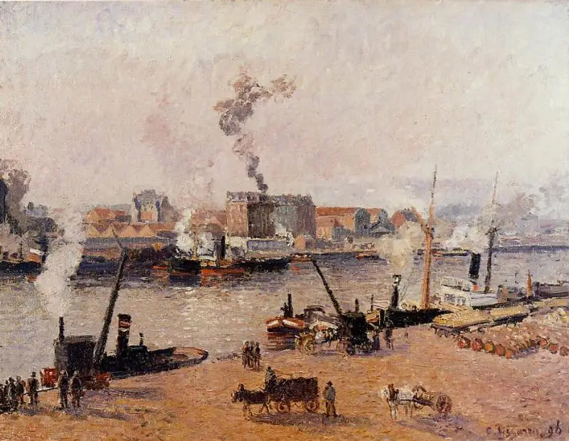 Dimma på morgonen, Rouen - Camille Pissarro