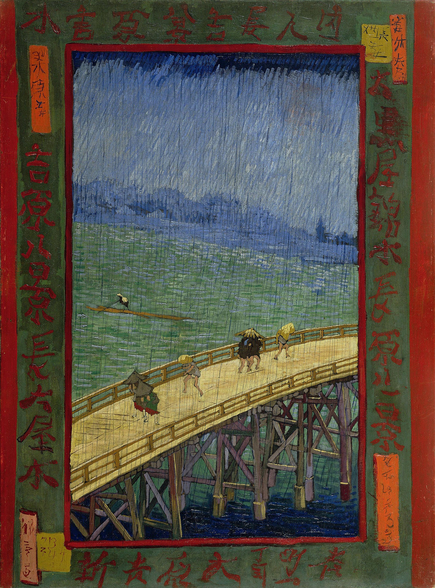 🌧️ Bro i regnet (efter Hiroshige) – Vincent van Gogh (1887)