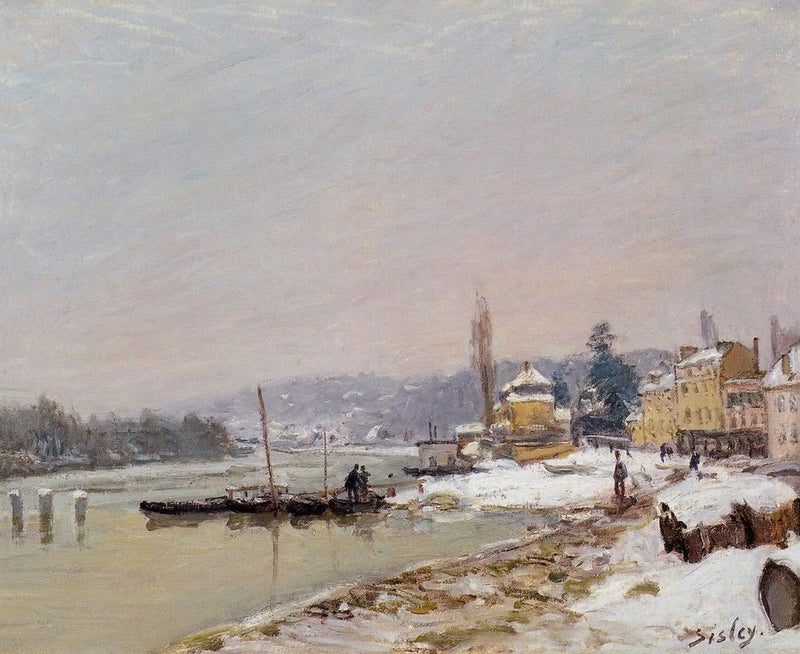 Port-Marly under snön - Alfred Sisley