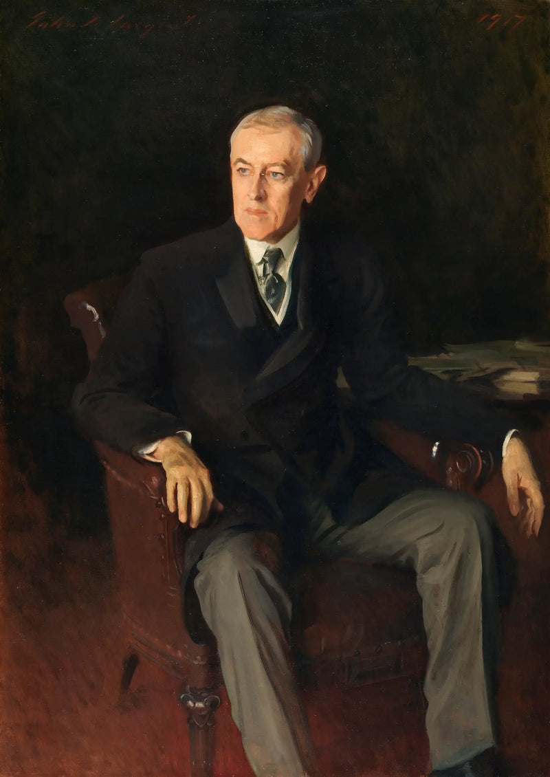 Porträtt av Woodrow Wilson (1856-1924), amerikansk president - John Singer Sargent