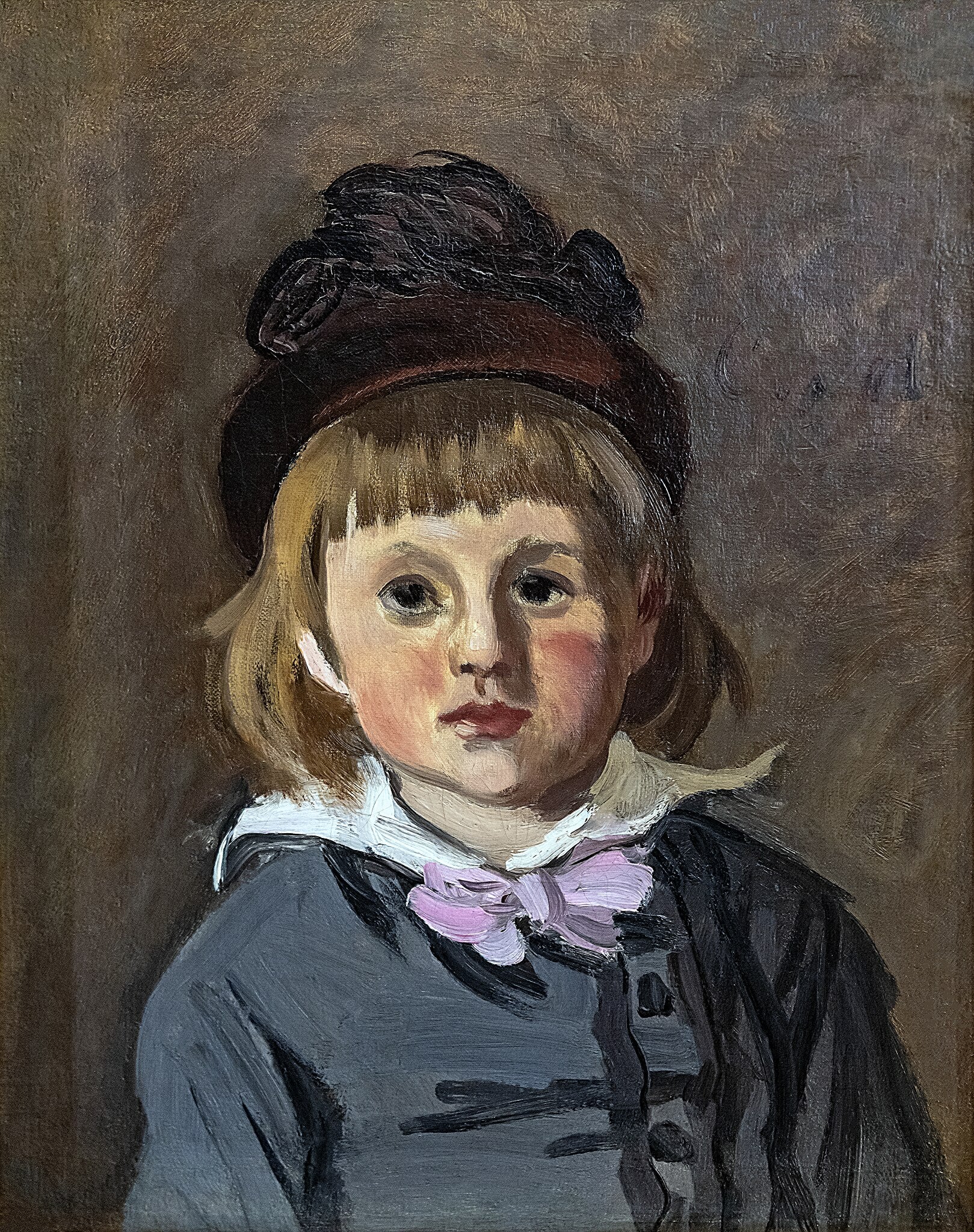 Porträtt av Jean Monet med tofsmössa - Claude Monet
