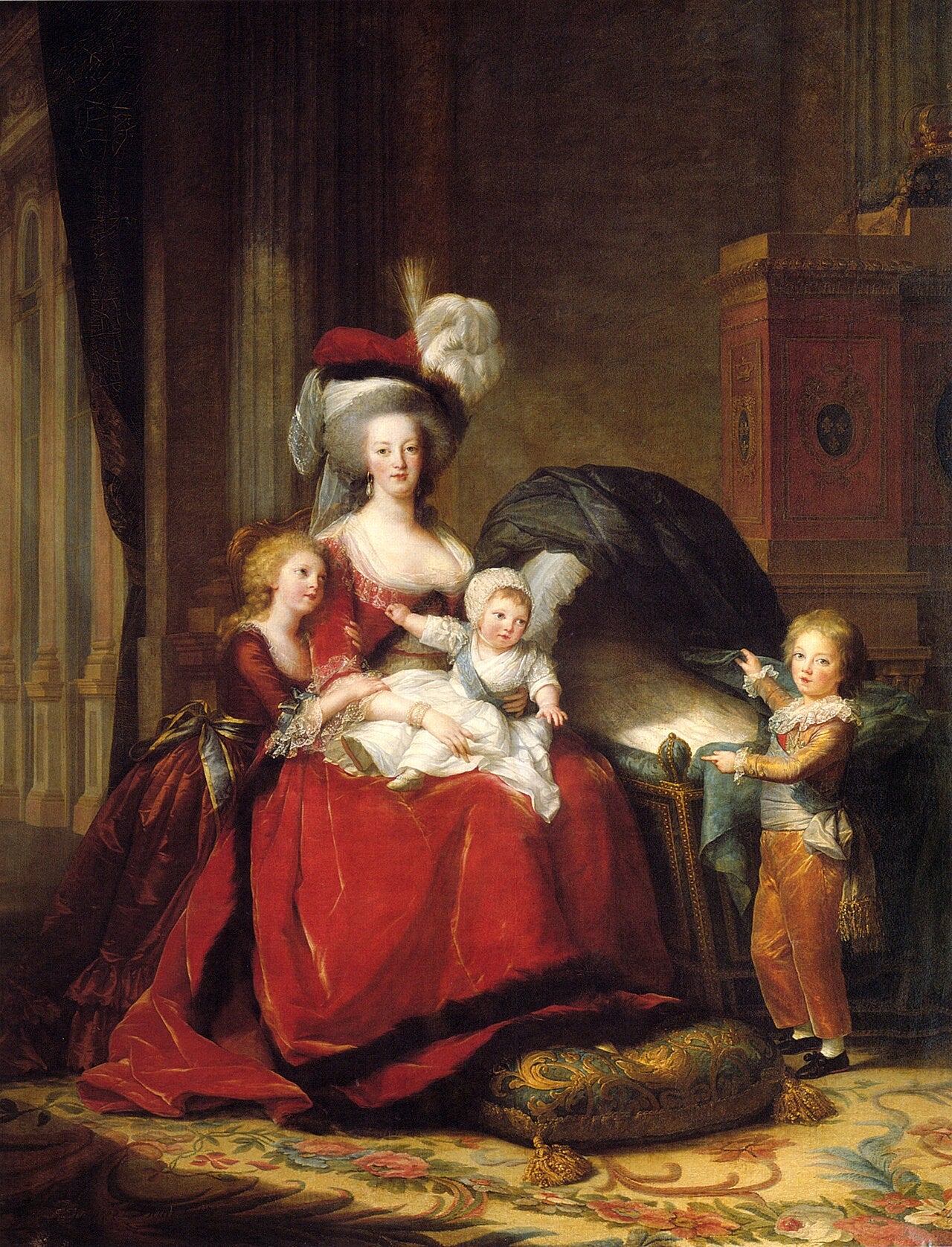 Porträtt av Marie-Antoinette med sina barn – Élisabeth Louise Vigée Le Brun (1787)