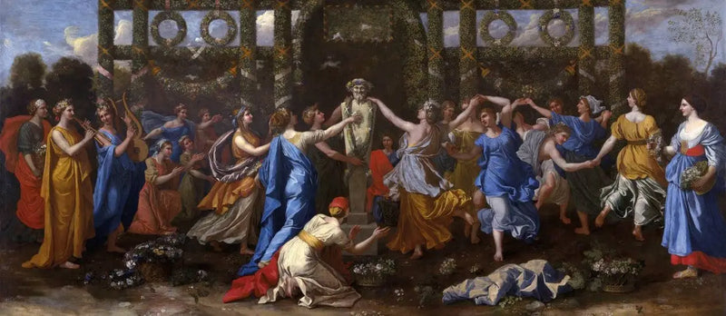 Hyménée, travesti som kvinna vid ett offer till Priapus - Nicolas Poussin