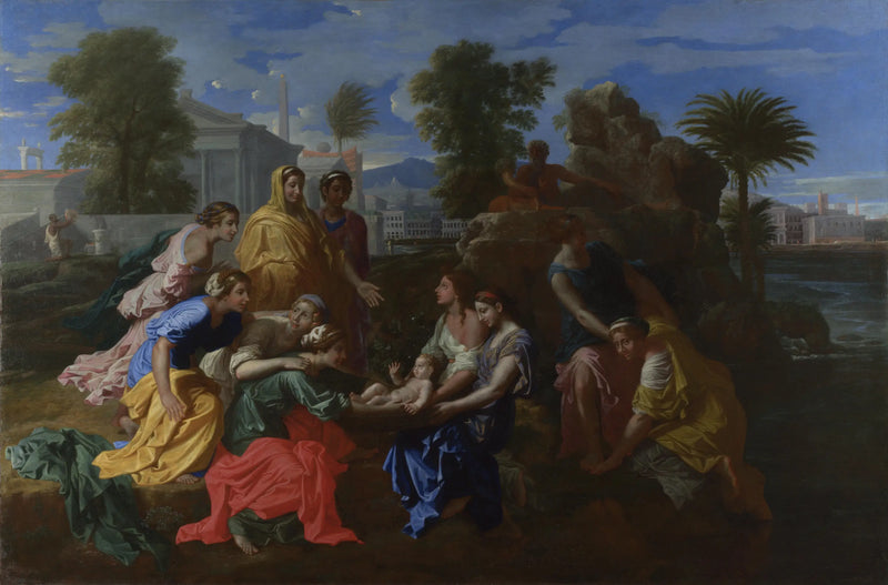 Mose räddad ur vattnet - Nicolas Poussin