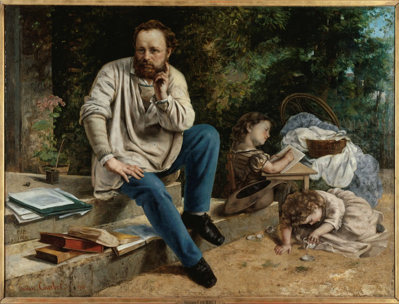 Proudhon och hans barn - Gustave Courbet