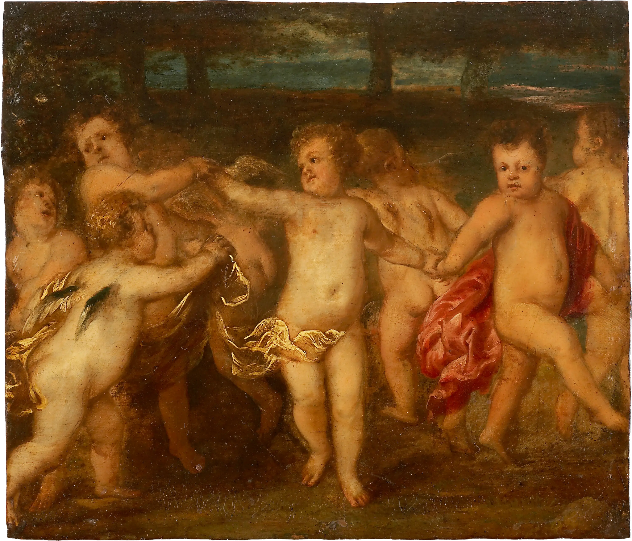 Putti faisant un roundelay - Antoine van Dyck image 1 reproduction artisanale de tableau