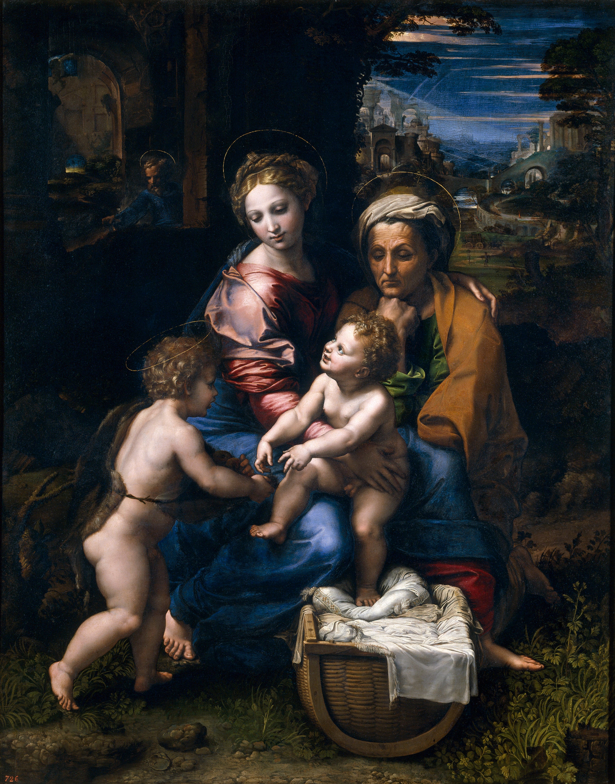 Reproduction du tableau « La Sainte Famille - Raphaël Sanzio » par Alpha Reproduction en peinture à l’huile