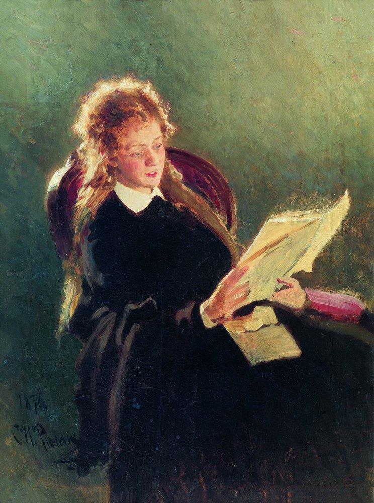 Fille lisant - Ilya Repin