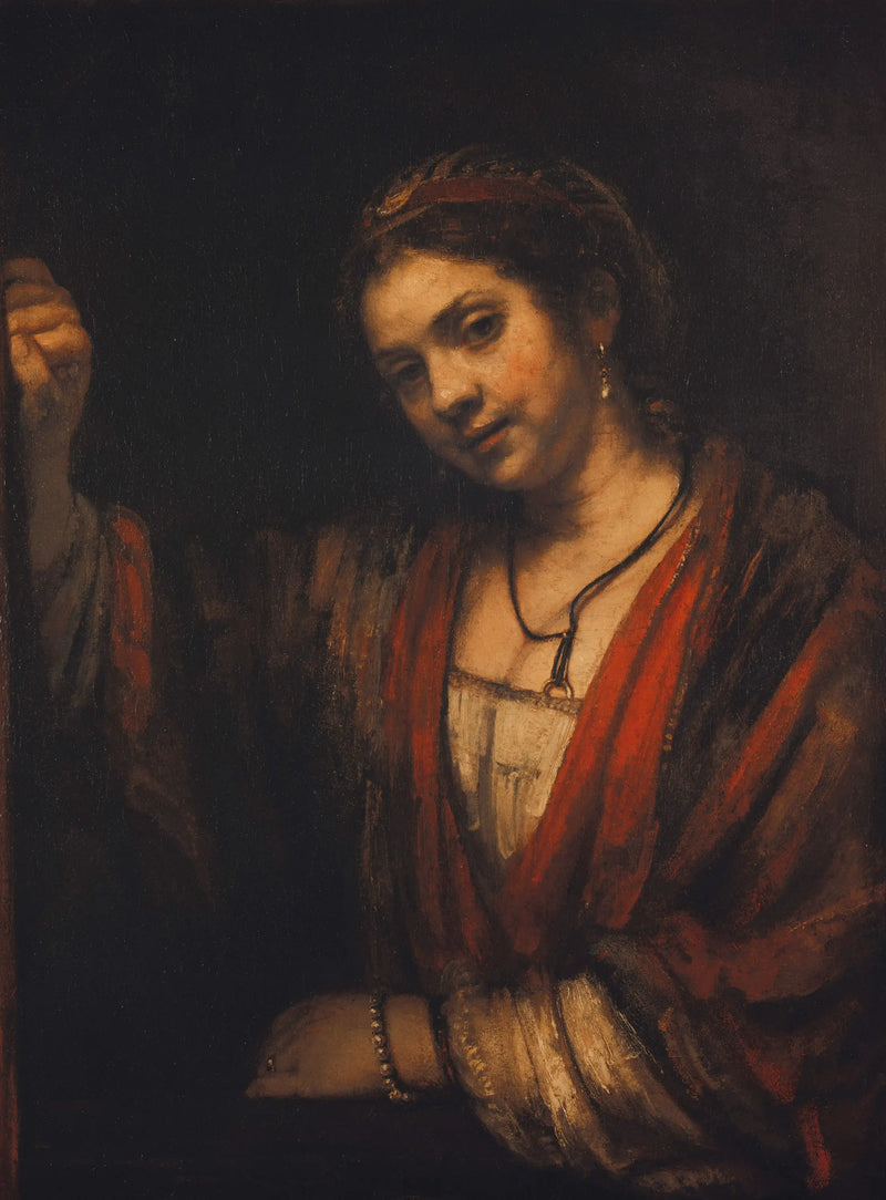 Hendrickje Stoffels i en dörr - Rembrandt