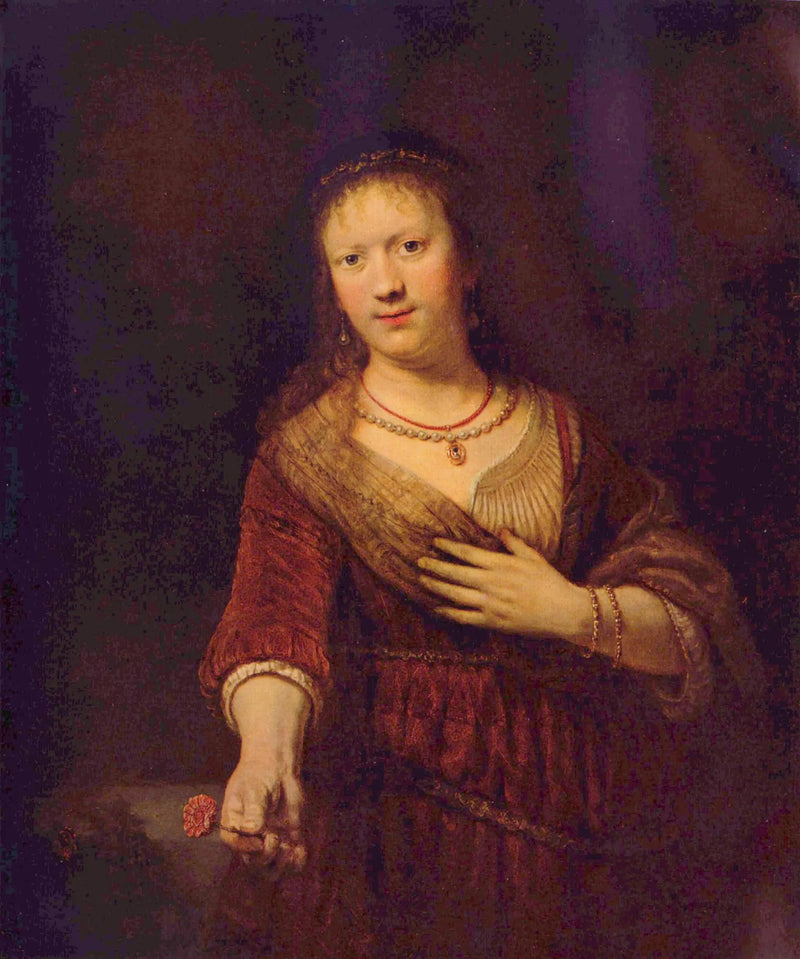 Saskia i Blomster - Rembrandt