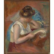 Reproduction du tableau « Jeune femme lisant - Pierre-Auguste Renoir » par Alpha Reproduction en peinture à l’huile