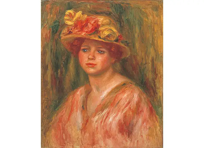Byst av kvinna i röd blus - Pierre-Auguste Renoir