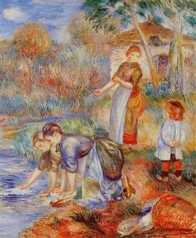 Tvättande kvinnor - Pierre-Auguste Renoir
