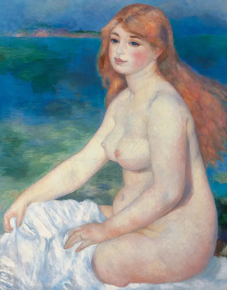Den blonda baderskan - Pierre-Auguste Renoir