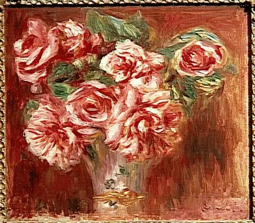 Rosor i en vas - Pierre-Auguste Renoir