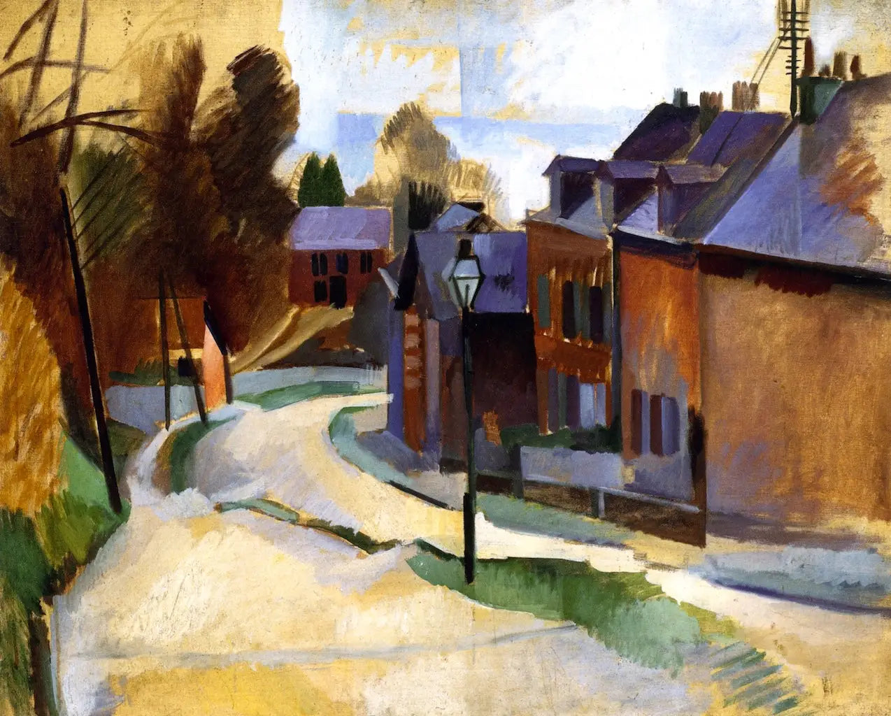 Reproduction du tableau « La Route de Laon - Robert Delaunay » par Alpha Reproduction en peinture à l’huile